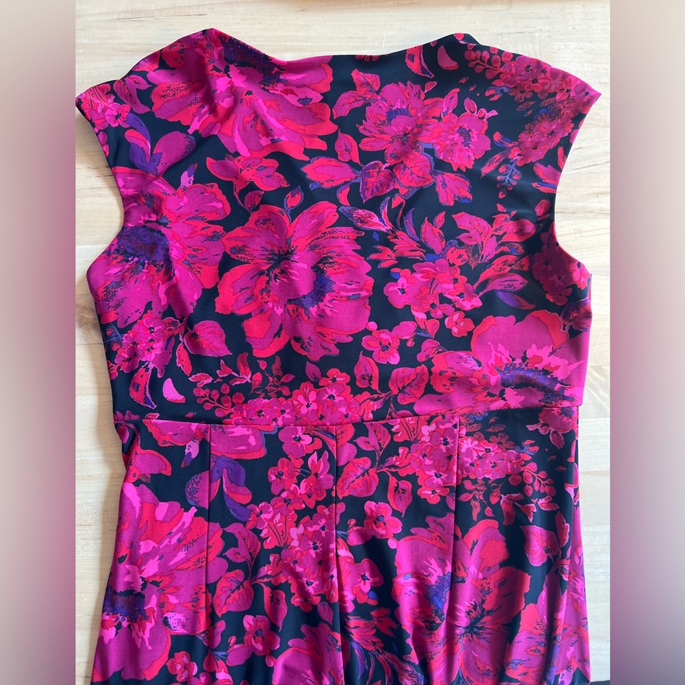 Women’s size 10 Lauren Ralph Lauren capped Sleeveless Floral Dress flowers wrap - Picture 7 of 15